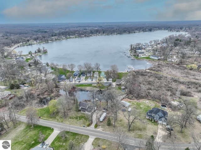 7726 Anway Dr, Battle Creek, MI 49014 - aerial view featuring a water view and a residential view