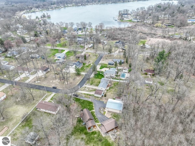 7726 Anway Dr, Battle Creek, MI 49014 - drone / aerial view featuring a water view and a residential view