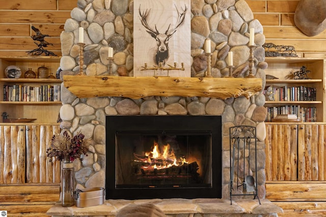 details featuring a fireplace
