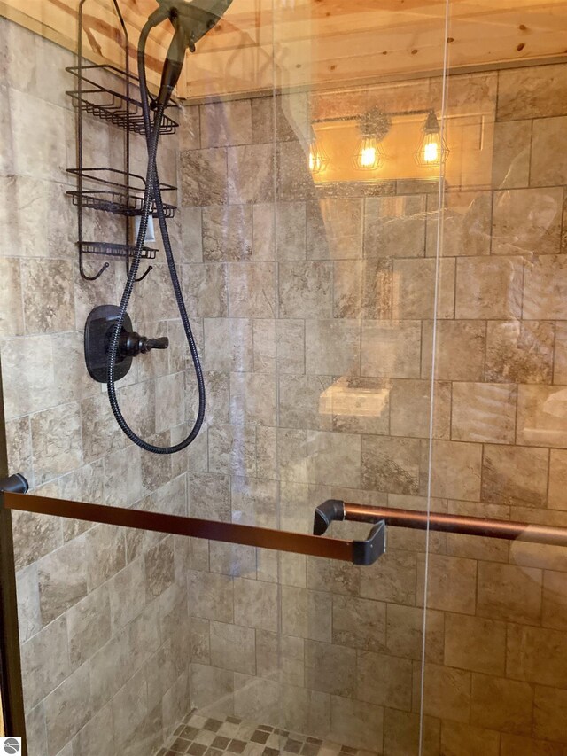 room details with tiled shower