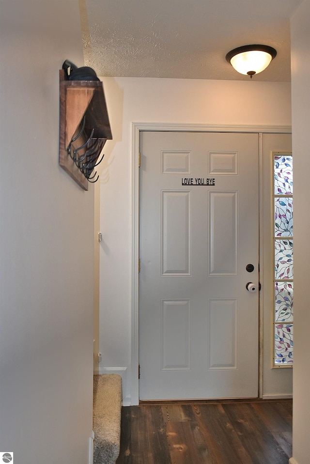 foyer featuring wood finished floors