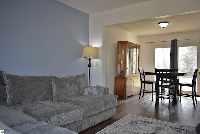 living area with wood finished floors