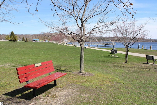 4290 Johnson Rd, Frankfort, MI 49635 - view of home's community featuring a water view and a lawn