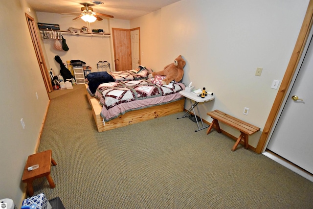 8991 W Oak Ln, Lake City, MI 49651 - carpeted bedroom with ceiling fan