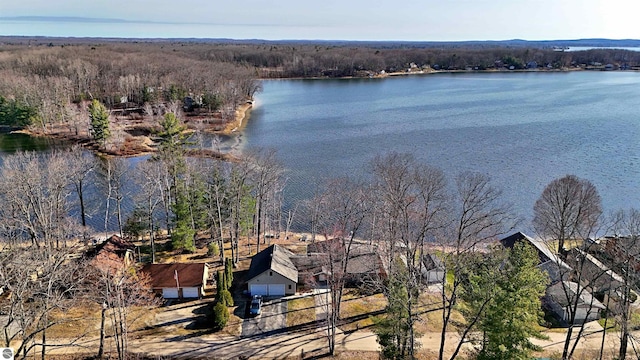 8991 W Oak Ln, Lake City, MI 49651 - water view with a heavily wooded area