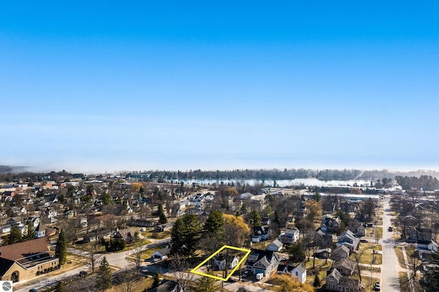 birds eye view of property with a residential view