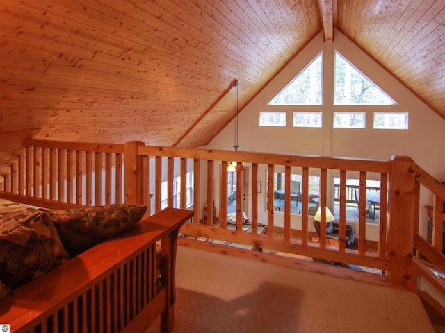 bonus room with a towering ceiling