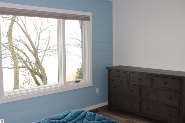 745 S Crescent Ave, Au Gres, MI 48703 - bedroom featuring baseboards, dark wood finished floors, and multiple windows
