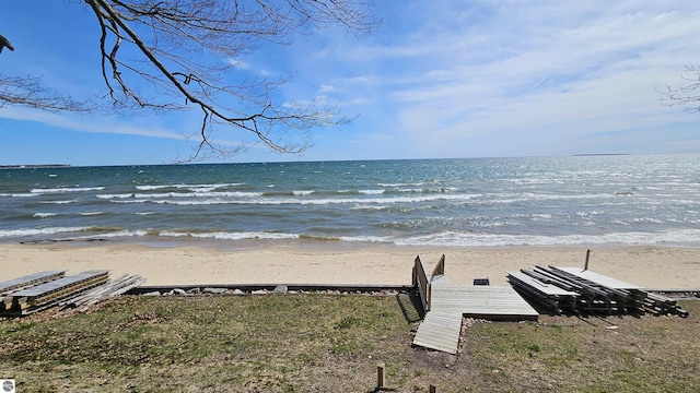 745 S Crescent Ave, Au Gres, MI 48703 - view of water feature with a view of the beach and a dock