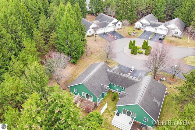 drone / aerial view featuring a residential view