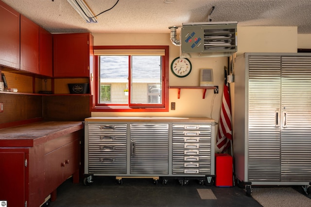 garage featuring a heating unit