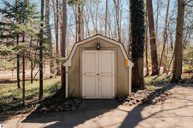 view of shed