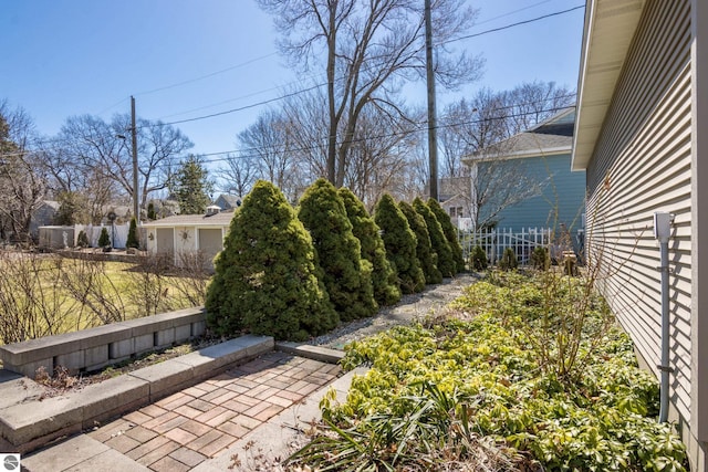 view of yard featuring fence
