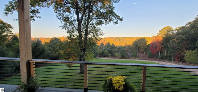 5242 W Big Sky Trl, Cadillac, MI 49601 - balcony with a view of trees