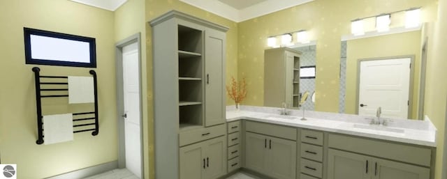 bathroom with double vanity