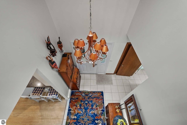 details featuring a notable chandelier