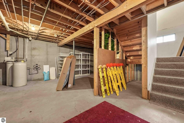 unfinished below grade area with stairs