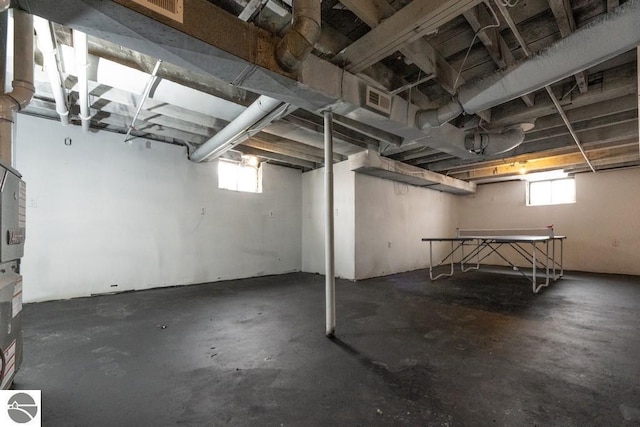 basement with visible vents