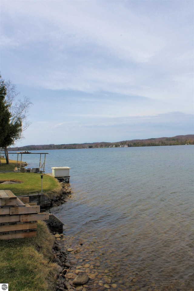 view of water feature featuring a dock