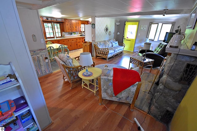 1900 Pavilion Dr, Lake City, MI 49651 - living area with wood finished floors