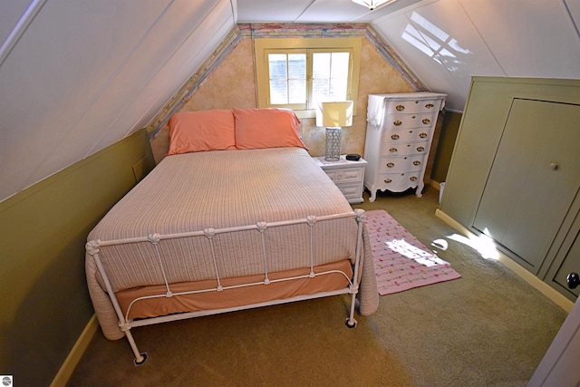 1900 Pavilion Dr, Lake City, MI 49651 - bedroom with lofted ceiling and carpet