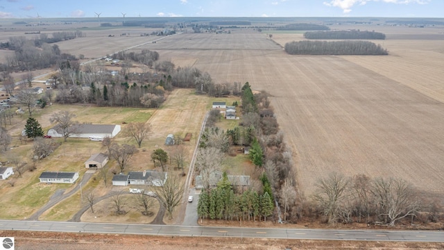7888 E Broomfield Rd, Mount Pleasant, MI 48858 - birds eye view of property featuring a rural view