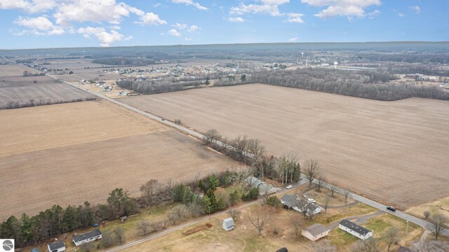 7888 E Broomfield Rd, Mount Pleasant, MI 48858 - birds eye view of property featuring a rural view