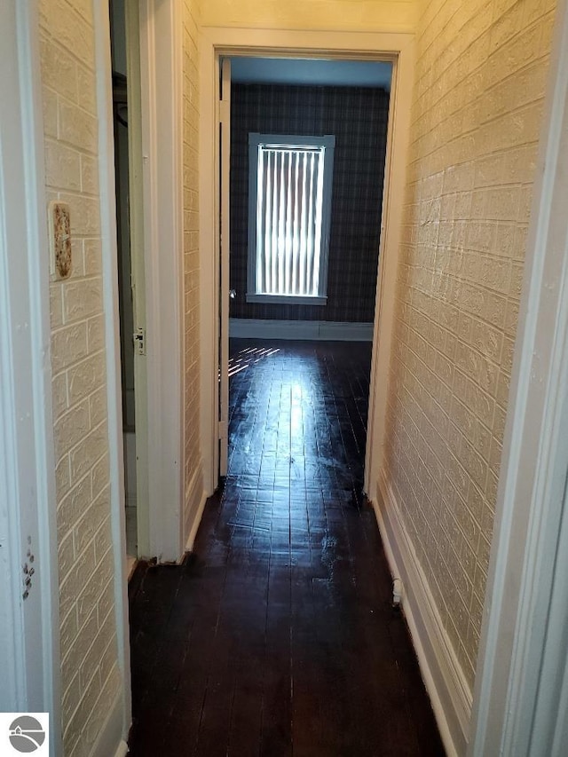 429 S Arnold, Mount Pleasant, MI 48858 - hallway with dark wood-style flooring