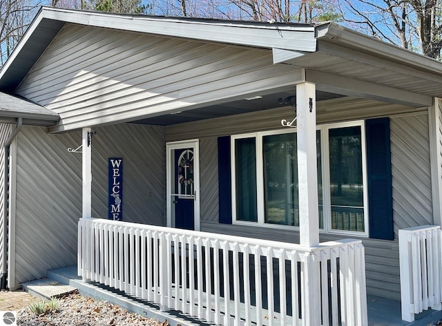 exterior space featuring covered porch