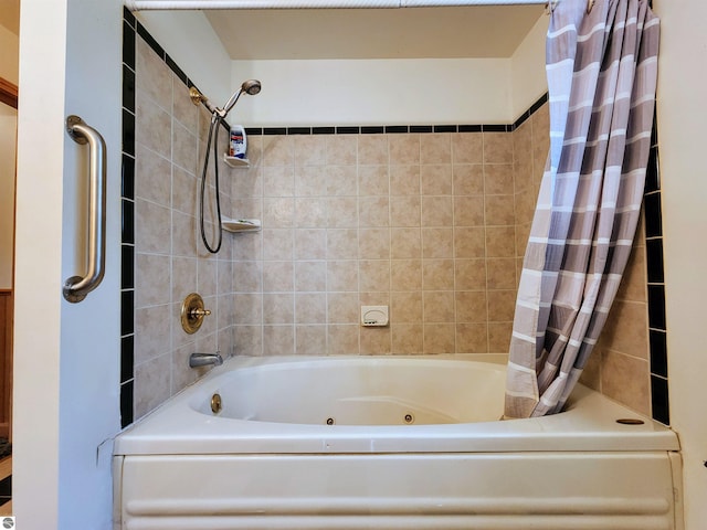 full bathroom featuring a combined bath / shower with jetted tub