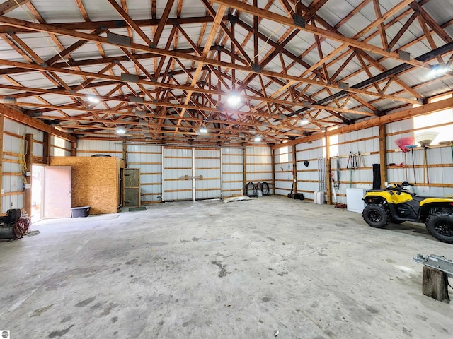 garage featuring metal wall