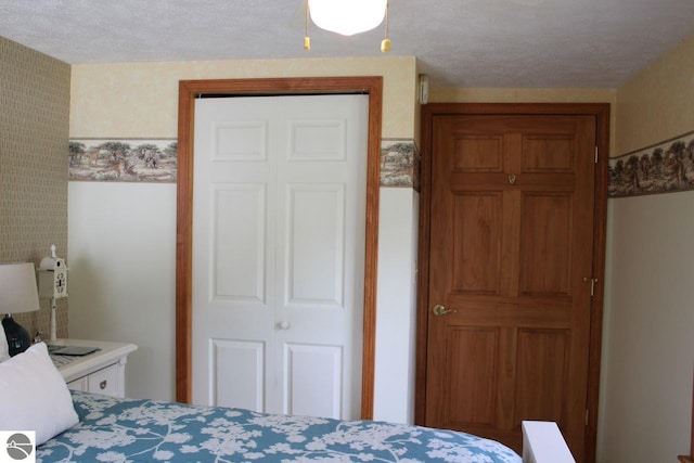 bedroom with a textured ceiling