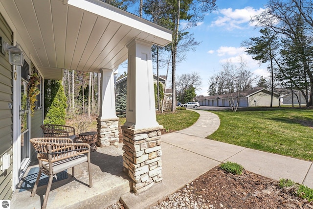 view of patio / terrace featuring covered porch