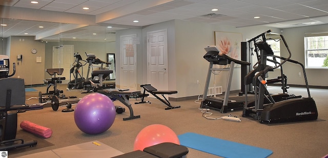 1508 Newport St Unit 10, Traverse City, MI 49686 - gym featuring visible vents, baseboards, and recessed lighting
