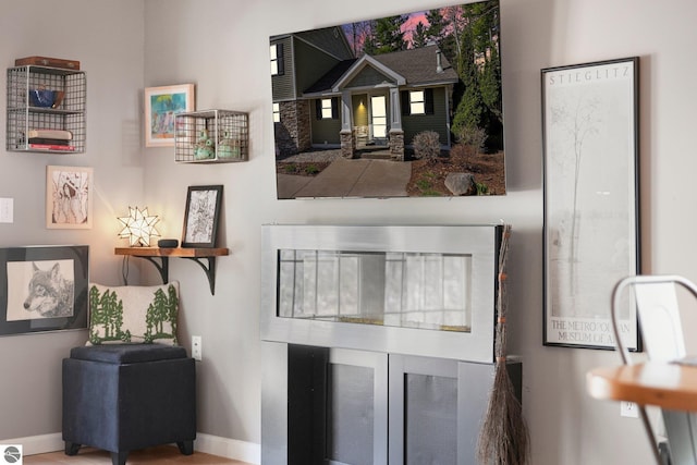 interior space featuring baseboards