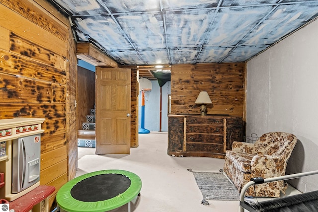 2280 NW Tamara Rd, Kalkaska, MI 49646 - finished basement featuring wooden walls