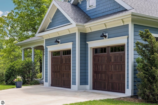 garage with driveway