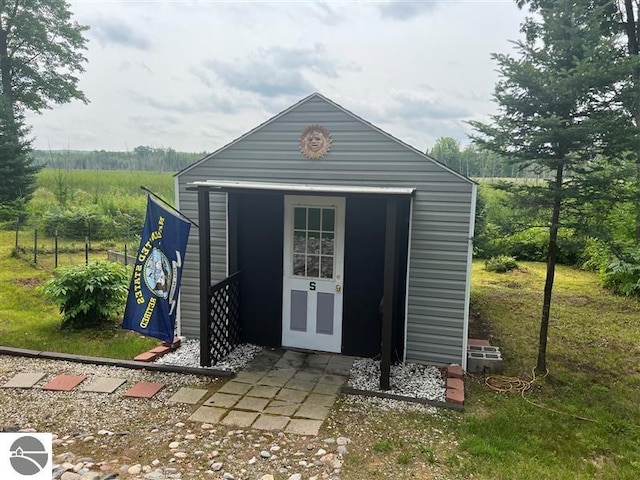 view of shed