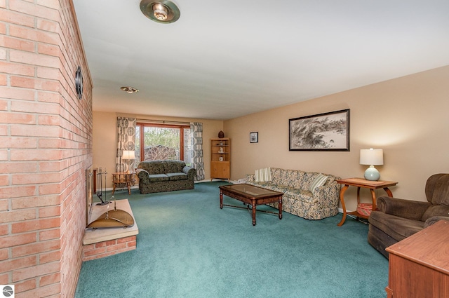 view of carpeted living area