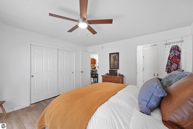 9916 S M-37, Buckley, MI 49620 - bedroom with a closet, light wood finished floors, ceiling fan, and baseboards