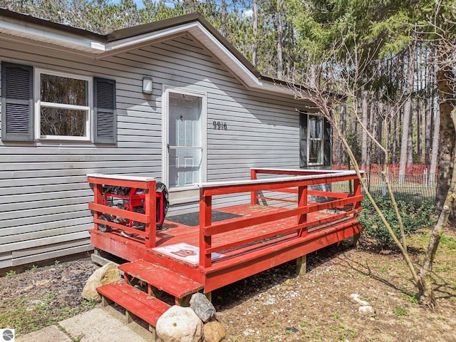 9916 S M-37, Buckley, MI 49620 - wooden terrace featuring fence
