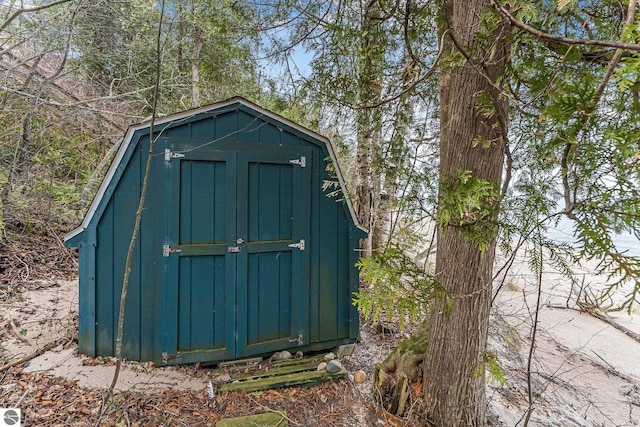 view of shed
