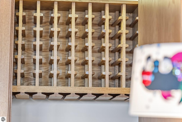 view of wine cellar