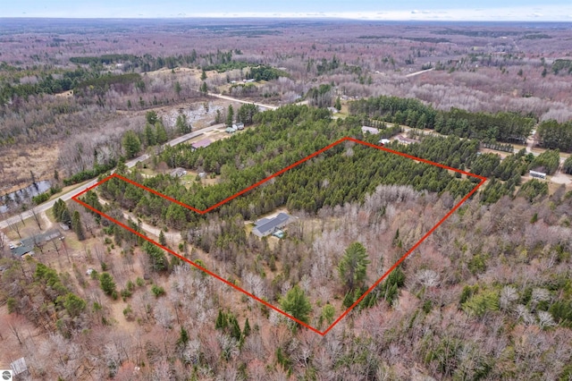aerial view with a rural view and a forest view