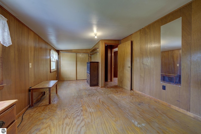interior space with wood walls