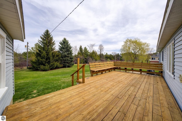 deck with a yard