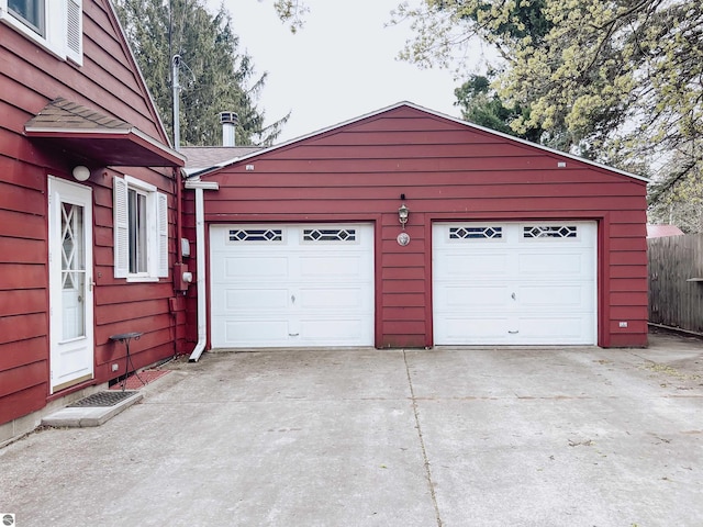 view of garage