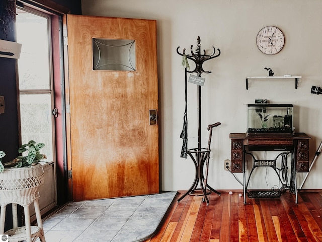 entrance foyer with hardwood / wood-style floors