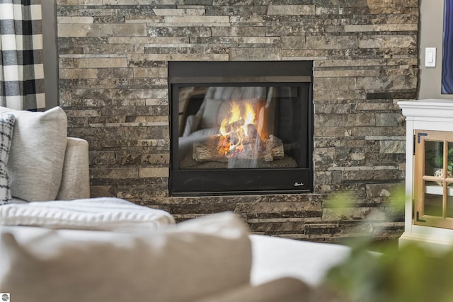 details with a fireplace
