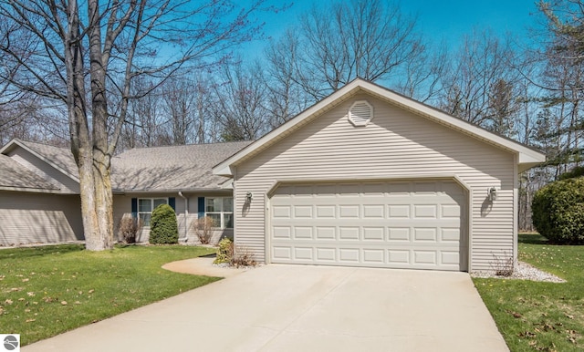 1316 Terra Rd, Traverse City, MI 49686 - ranch-style home featuring an attached garage, a front lawn, and driveway